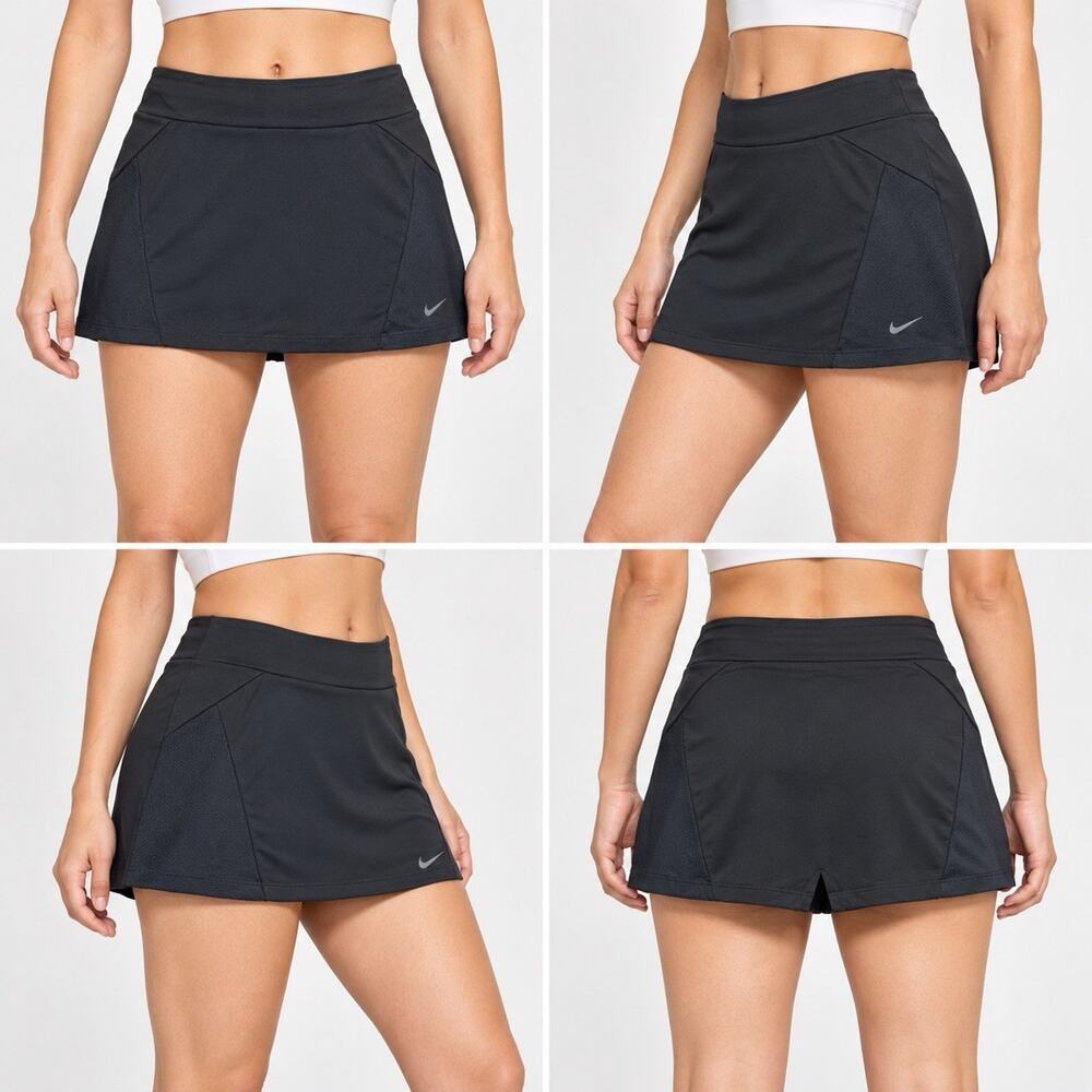 Nike Dri-FIT Skort Womens Medium Black Built In Shorts Tennis Golf Athletic